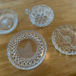 Etched Crystal Serving Plates