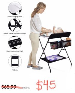 Infant Baby Changing Table Folding Diaper Station Nursery Organizer w/ Storage