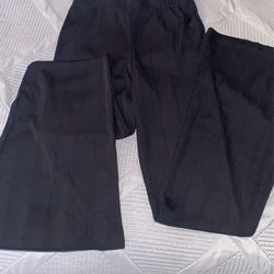 Black Flare Silk Bottoms Size :Small