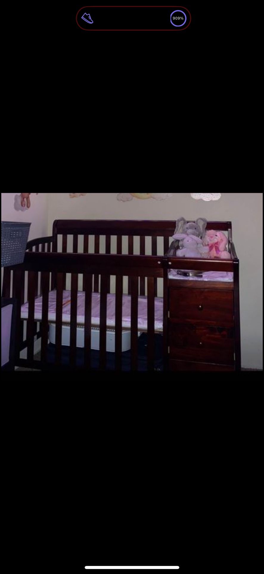 Dream On Me Jayden in Convertible Crib with Changer Black