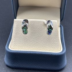 Flip Flop Abalone Shell Stud Earrings 