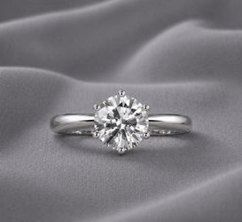 1 carat VVS GRA certified Moissanite Engagement Ring