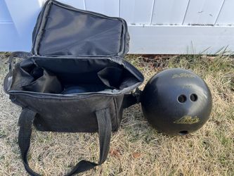 bowling ball and bag
