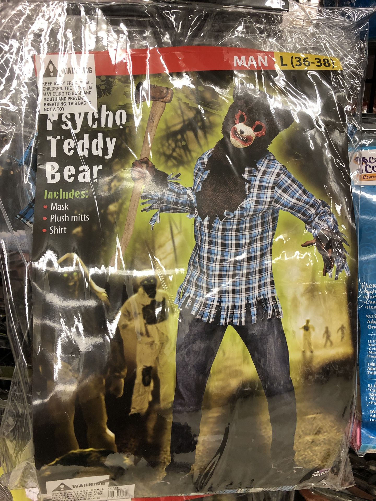 Psycho teddy bear Halloween costume for adults