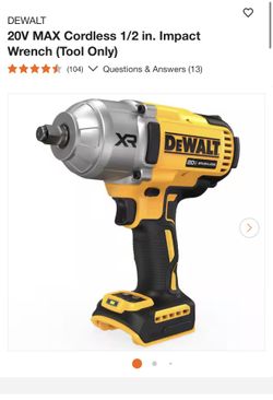 20V MAX Cordless 1/2 in. Impact Wrench (Tool Only)