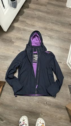 Superdry Windcheater Ski Snowboard Jacket Black and Purple