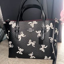 Coach Mollie 25 Tote Bag With Bow Print 