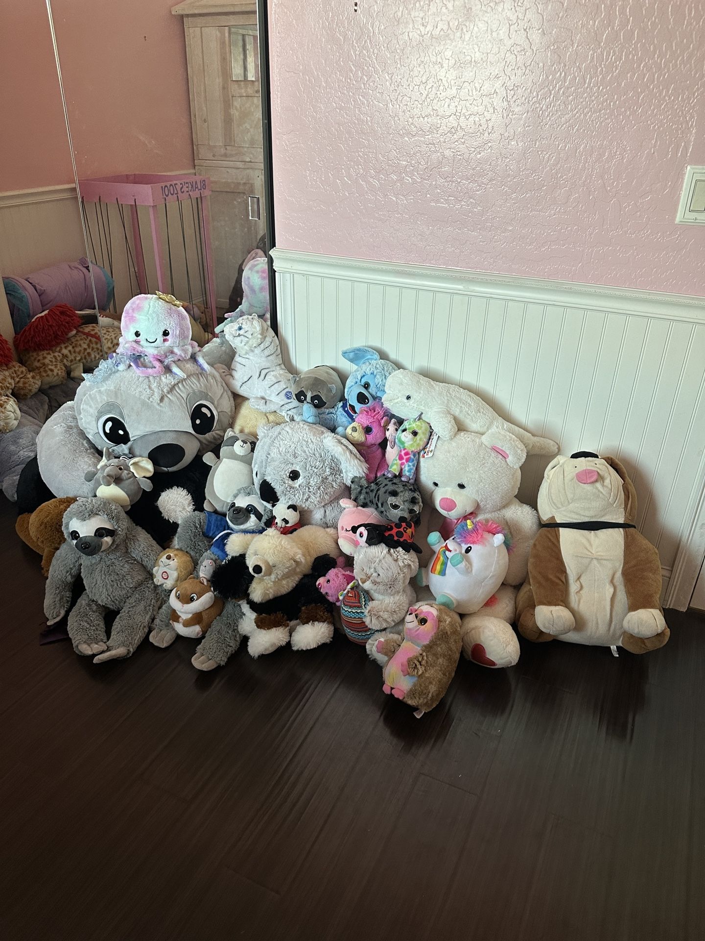 three Bags Of Stuffed Animals 
