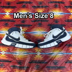 2007 Nike Elite High White Blue Basketball Shoes Men’s Size 8 316905-142