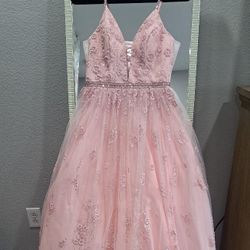 Pink Rose Gold Prom Dress, Quinceanera Dress, Gala Dress