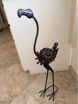 Roger the metal flamingo