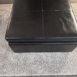 Free Brown Leather Ottoman