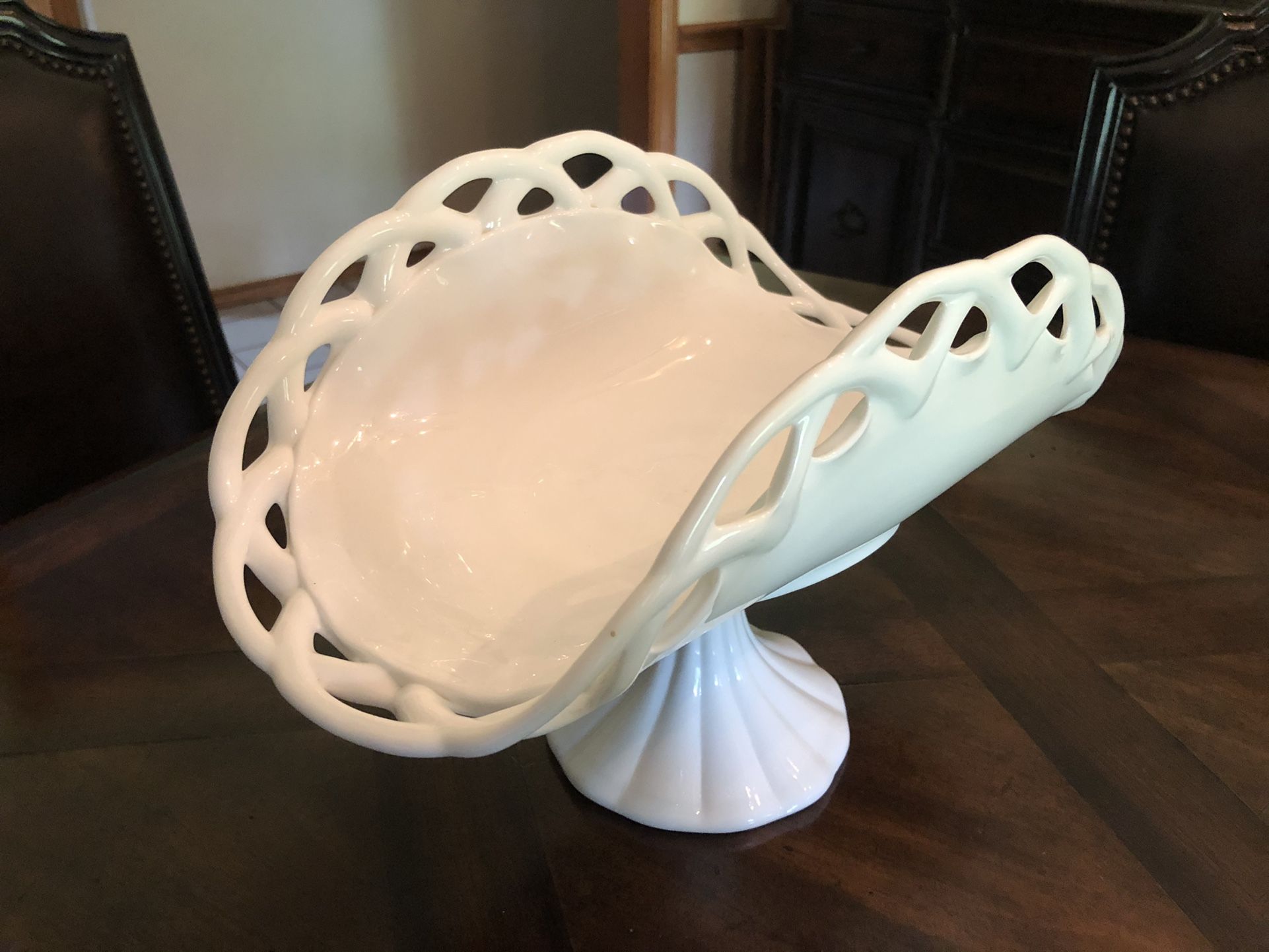 Antique Milk-glass Saddle Vase