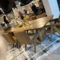 New modern RH inspired dining table light oak, free delivery ✅ RH style dining table oak wood ✅