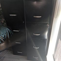 Pair Of 4 Draw Filing Cabinets