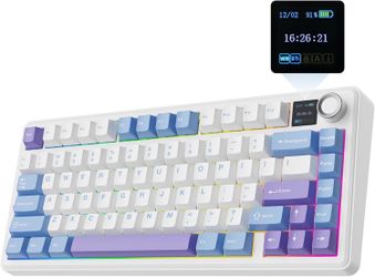 Wireless Mechanical Keyboard with TFT Screen and Knob, Gasket Gaming Keyboard in 75% Layout