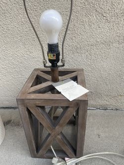 Wood Base Side Table Lamp
