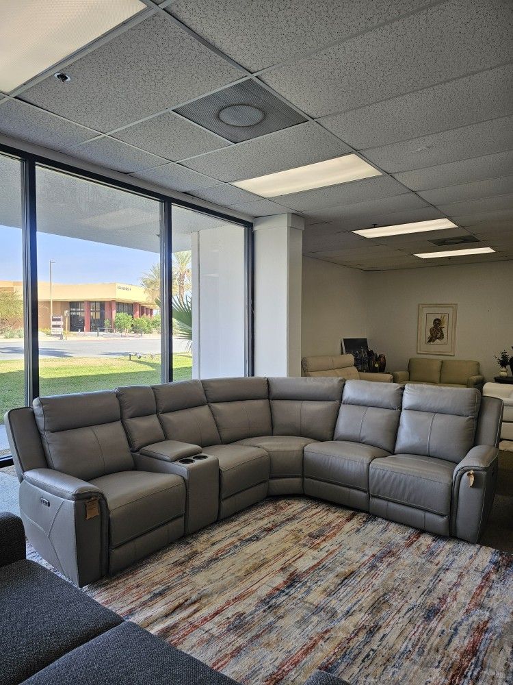 5-pc Leather Sectional Sofa-Addyson