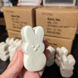 Ceramic (mostly bisque) Bunny Peeps Decorations Qty 60 