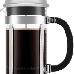 Bodum 34oz Chambord French Press Coffee Maker, High-Heat Borosilicate Glass, Polished Stainless Steel – Made in Portugal