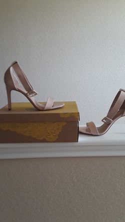 Nude buckle heels, size 7