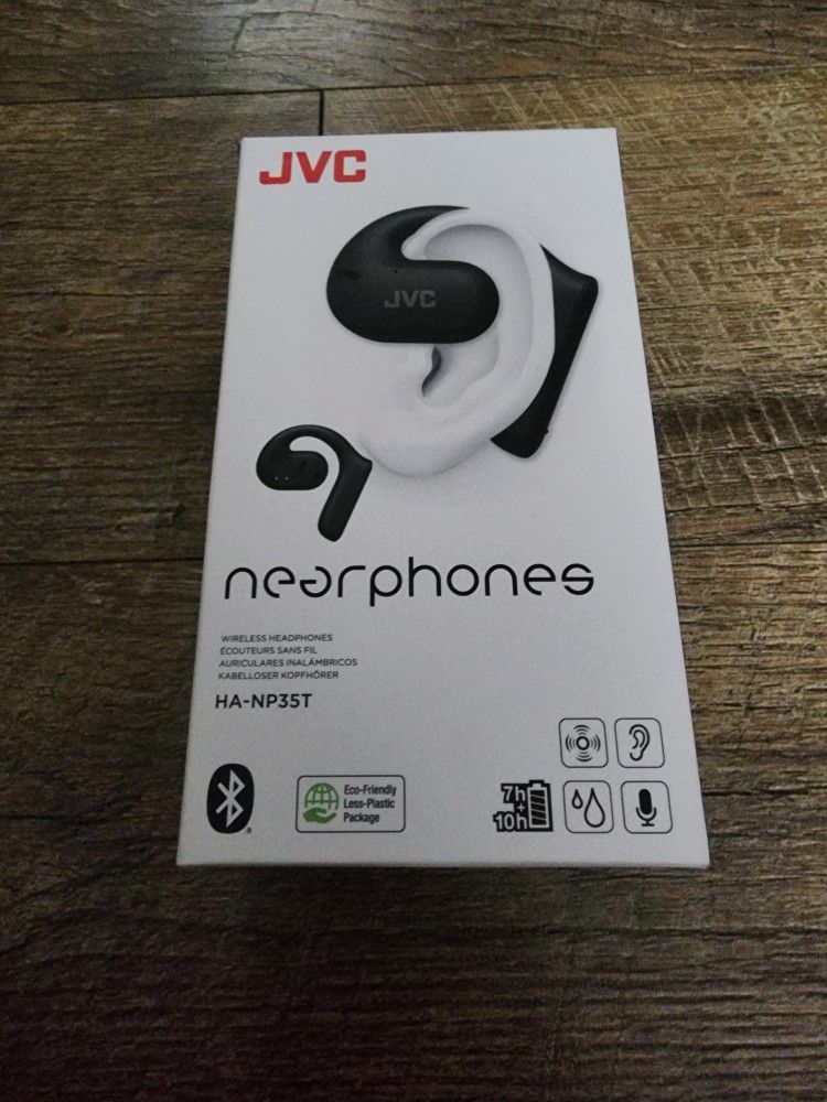 JVC Nearphones Open Ear True Wireless Headphones with 16mm Large Drivers for Powerful Sound, Single Ear use, and Long Battery Life (up to 17 Hours)