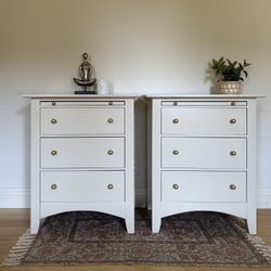 Solid Wood Off White Nightstands