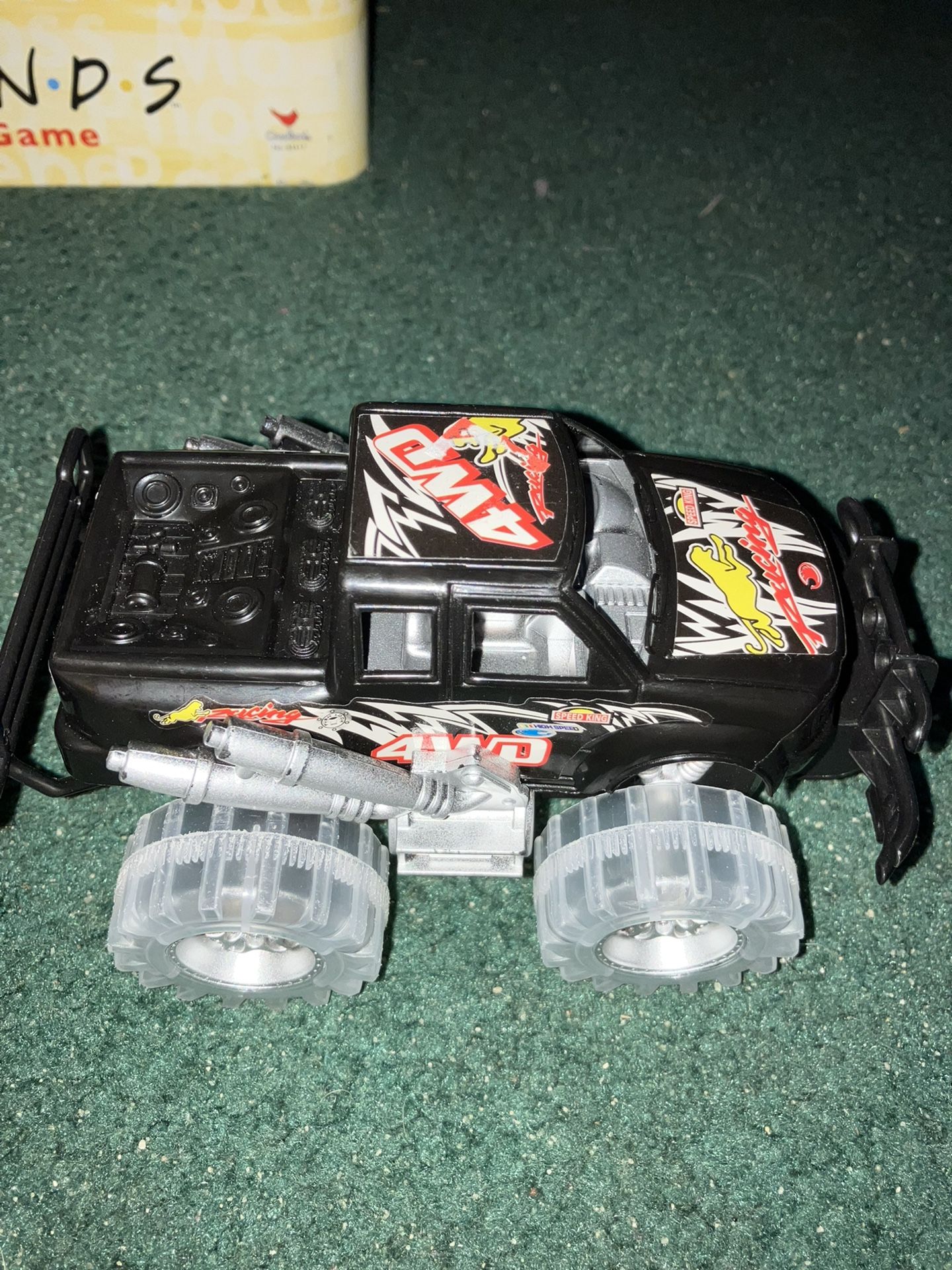 Light Up Monster Black Plastic Truck - 6 Inch 
