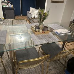 West Elm Table And 6 West Elm Chairs 