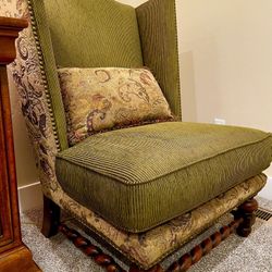 Vintage Upholstered High Back Chair