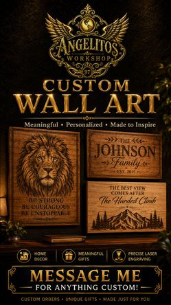 Custom Wooden Wall Art Laser Engraved Signs by Angelitos Workshop