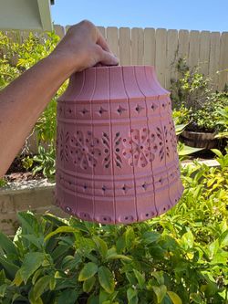 Mid Century Vintage 1970s Lawnware beaded hanging swag patio lamp  pendant