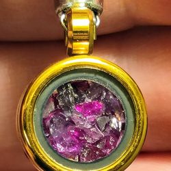15mm Natural Alexandrite Handmade Gold Filled Pendant 