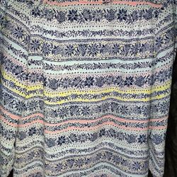 The Limited  - Multi-color Pattern 3/4 Sleeve Blouse w/Keyhole Opening-  Size S