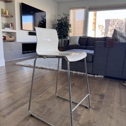 5 white IKEA bar stools w/ chrome legs