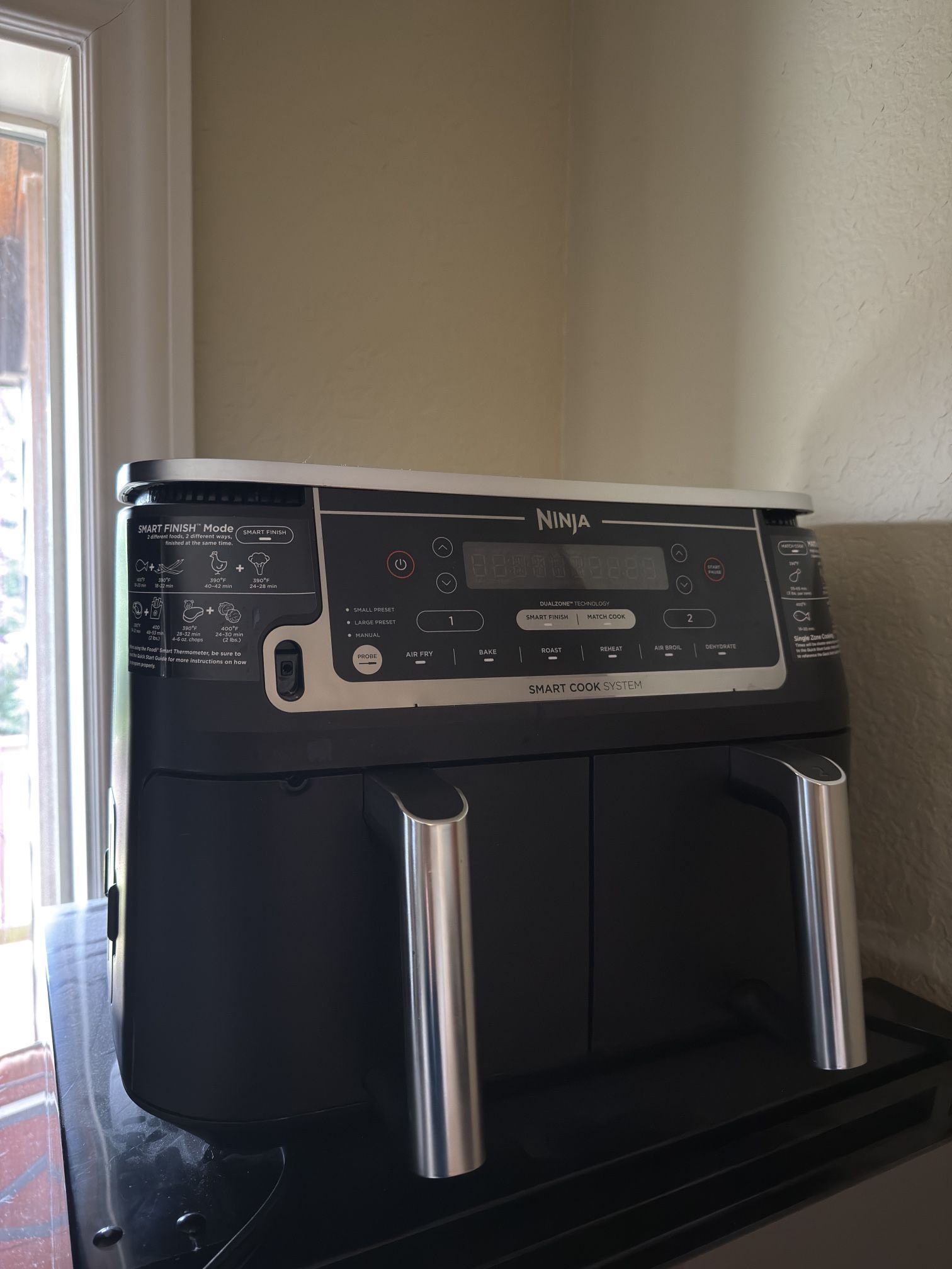 Ninja - Foodi 6-in-1 10-qt. XL 2-Basket Air Fryer with DualZone Technology & Smart Cook System - Black