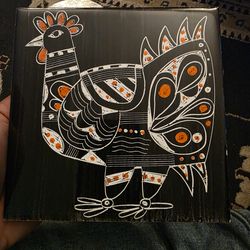 Vintage handpainted rooster tile india