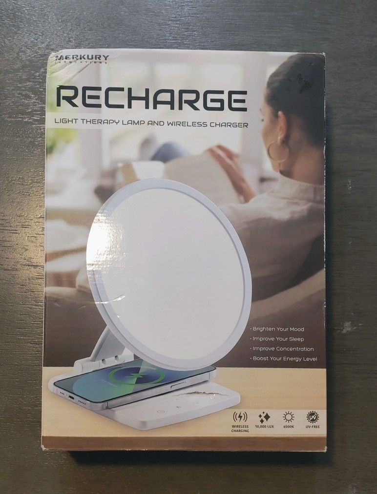 Merkury Innovations Recharge Therapy Lamp with Wireless Charger

