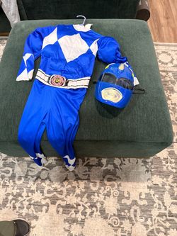 Blue Power Ranger Kids Costume with Mask Size 4-6