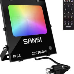 SANSI Led Flood Light 2000W Equivalent,RGB Outdoor Indoor Color Changing Wall Lights for Halloween And Christmas Decorations 