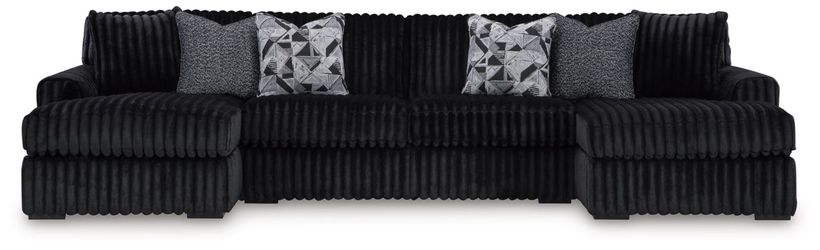 🖤JUST IN!!! TRENDY BLACK Living Room Sectional Double Chaise $10 DOWN
