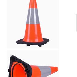 New Orange Traffic Cone Set. Of 8