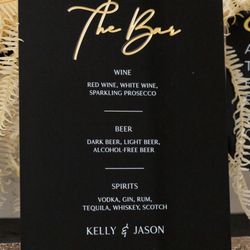 Custom Acrylic Bar Menu Sign