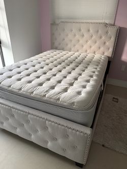 Full size bed frame, headboard  with mattress