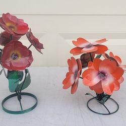 Assorted Various Painted Yard Art Cactus  & Flower Arrangements**See Description For Individual Pricing**
