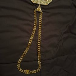 Gold Plated Cuban/ Xl Pendant