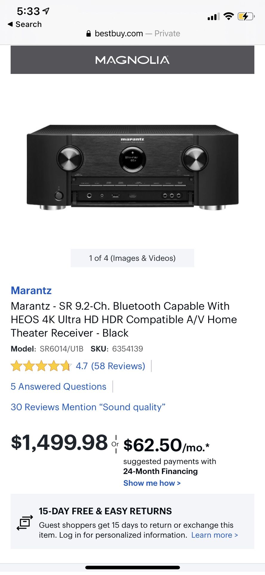 Marantz Bluetooth AC Surround Sound Receiver