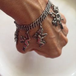 Margot De Taxco Rare Sterling Silver Angel Choir Bracelet 