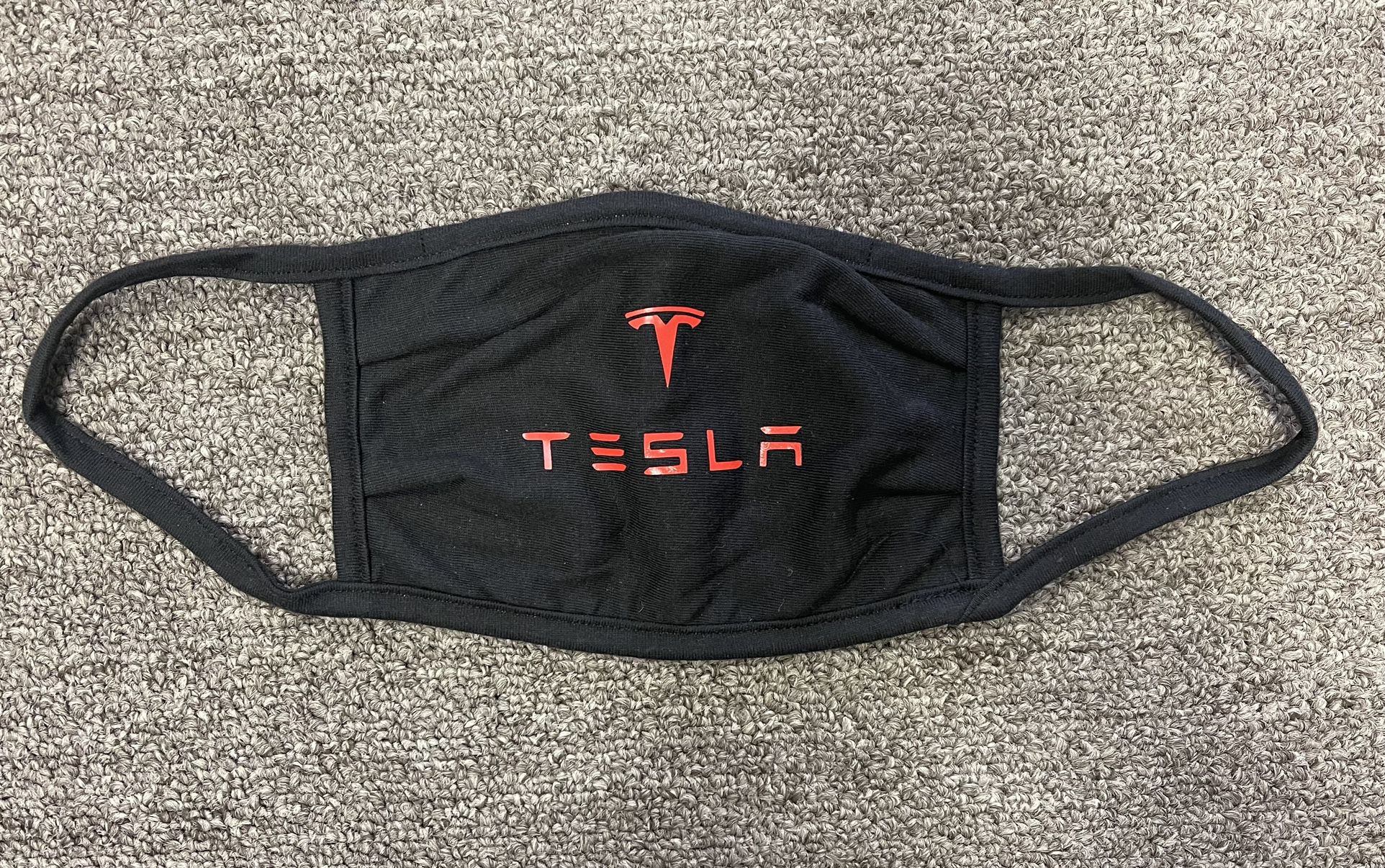 Cloth, Washable Black Tesla Facemask - Never Used