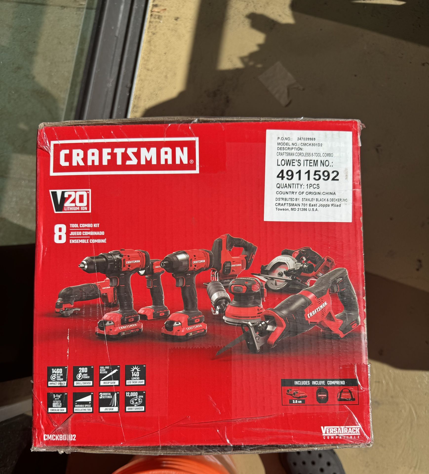 Craftsman V20 8-Tool 20-volt Max Power Tool Combo Kit With Soft Case Included 2-Batteries & Charger